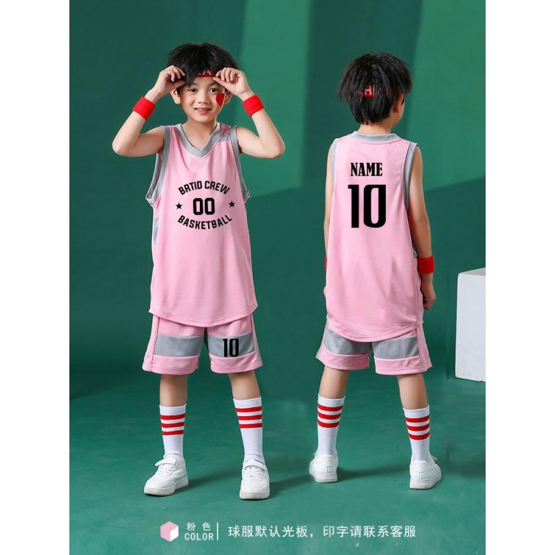 Kids Basketball Jersey Set Breathable Sweat-Absorbent Training Uniforms Team Game Wear Boys Girls