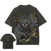 Demon Slayer Men's Women's Washed T-Shirt Zenitsu Agatsuma Summer Spring Anime Tee Retro Distressed High Quality Short Sleeve