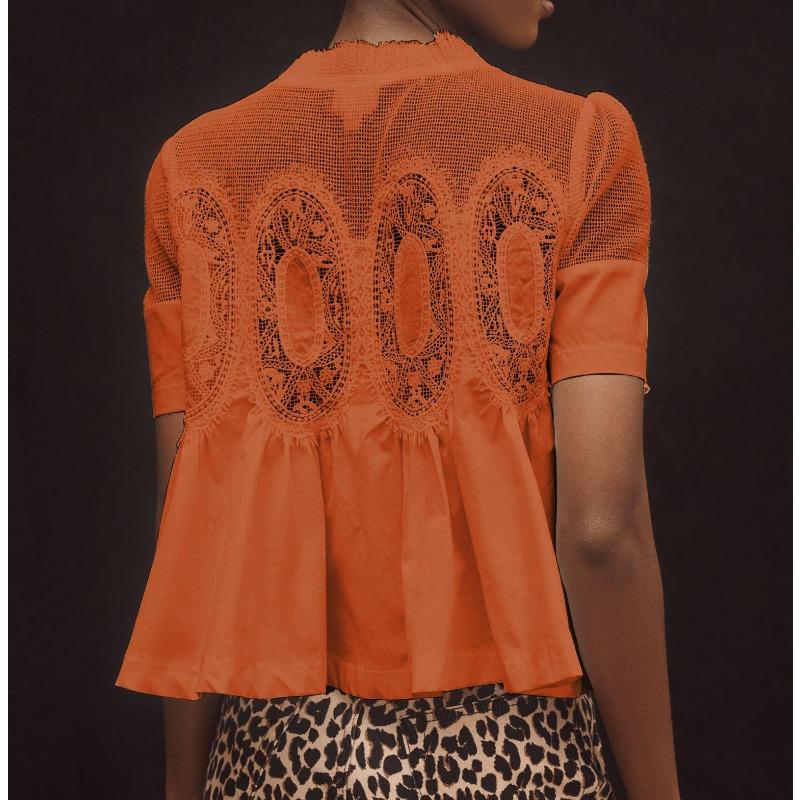 YYFS Moda damska Casual Lato Wiosna Jednolity kolor Drukuj Bluzki i koszule z krótkim rękawem i dekoltem w kształcie litery O