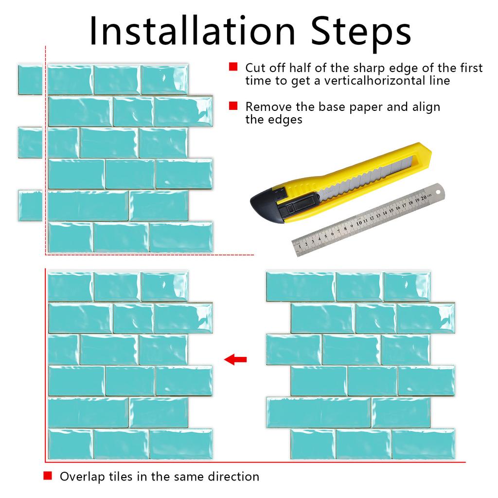 Special Shaped Marble Embossing Tiles Wall Sticker Kitchen Oil-Proof Bathroom Washbasin Art Mural Decals