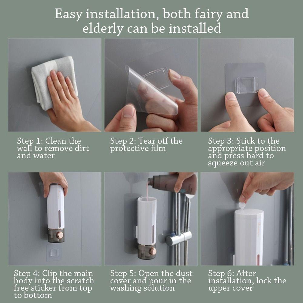 New Plastic Manual Soap Dispenser White Green Wall-mounted Shampoo Gel Dispenser Liquid Soap Container Bathroom