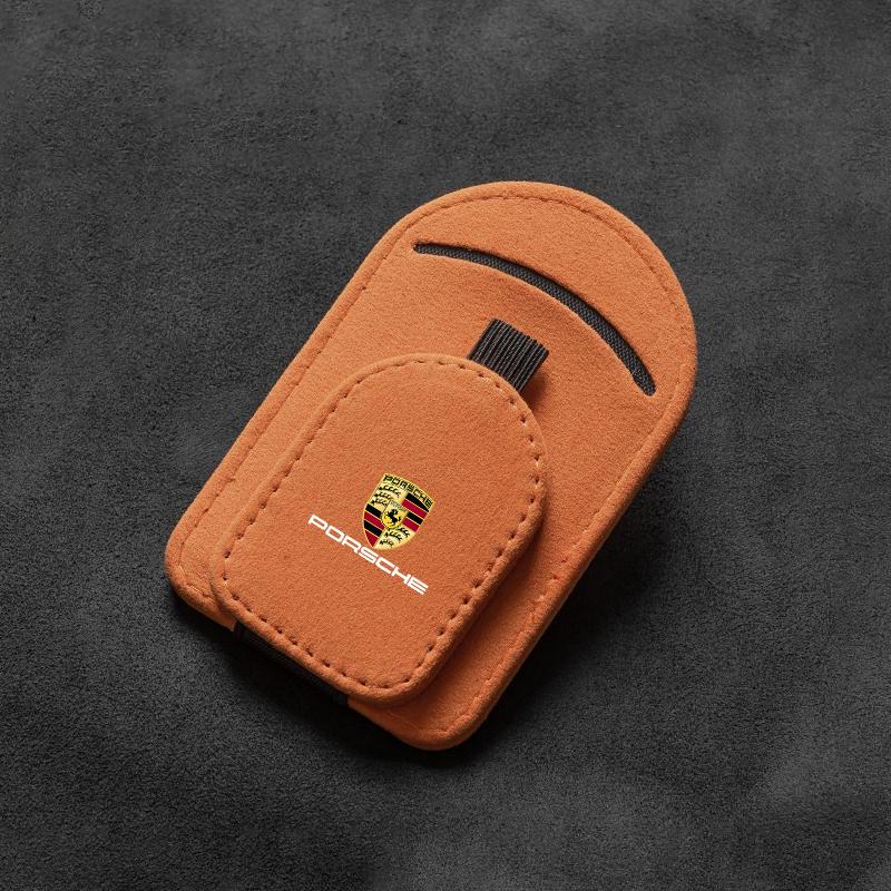 

Car Sunshade Magnetic Suede Sunglasses Clip Holder For Porsche 911 718 Taycan Panamera Cayenne Macan Boxster Cayman Pajun 918