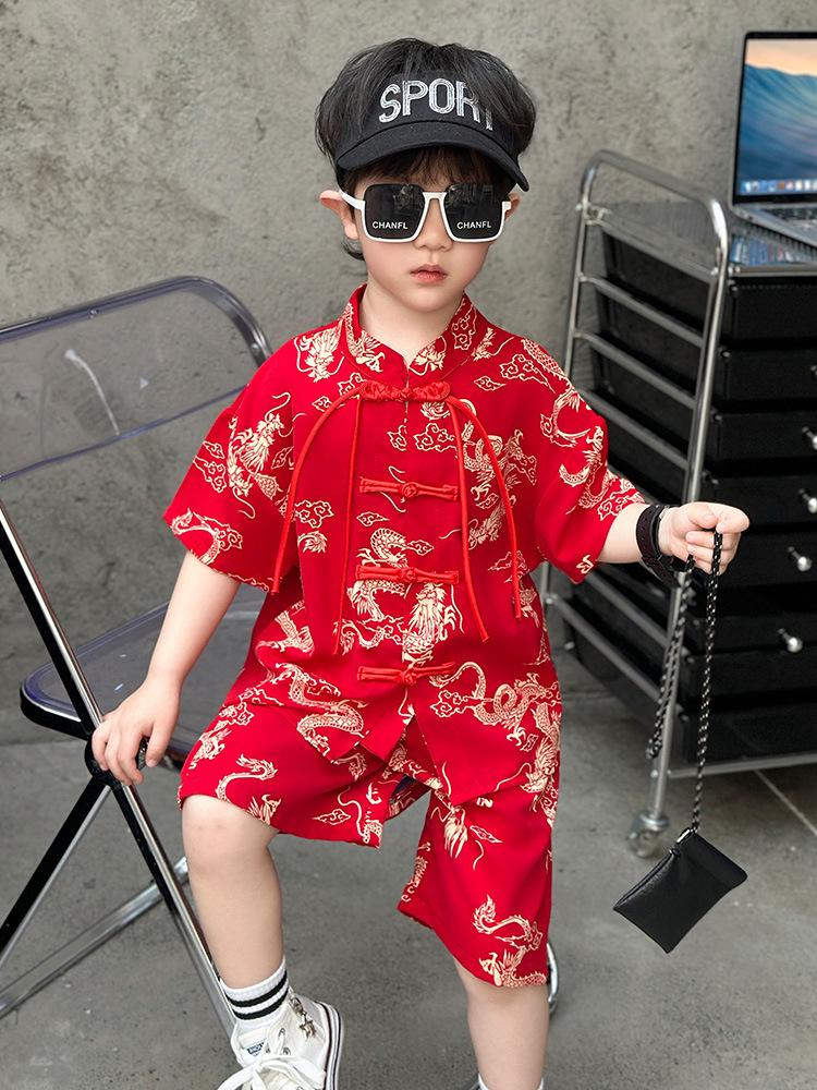 Moderna Ropa de Verano de Dragón Tang para Niños para la Actuación del 1 de Junio