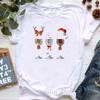 Santa Claus Riding A Dolphin Print Tshirt for Girls White Casual Christmas Gift Tshirt Fashionable Shortsleeved Tshirt Women