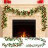 Garland Christmas Decorations Realistic Leaves 69Inch Decorative Vines For Home Living Room Front Door Patio Outdoor Garden Yard