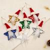 Soft Plush Decorative Figures Christmas Gnome Star Ornaments, Sparkly Faceless Dwarf Hanging Decoration with Knitted Sparkling Sequin Decor