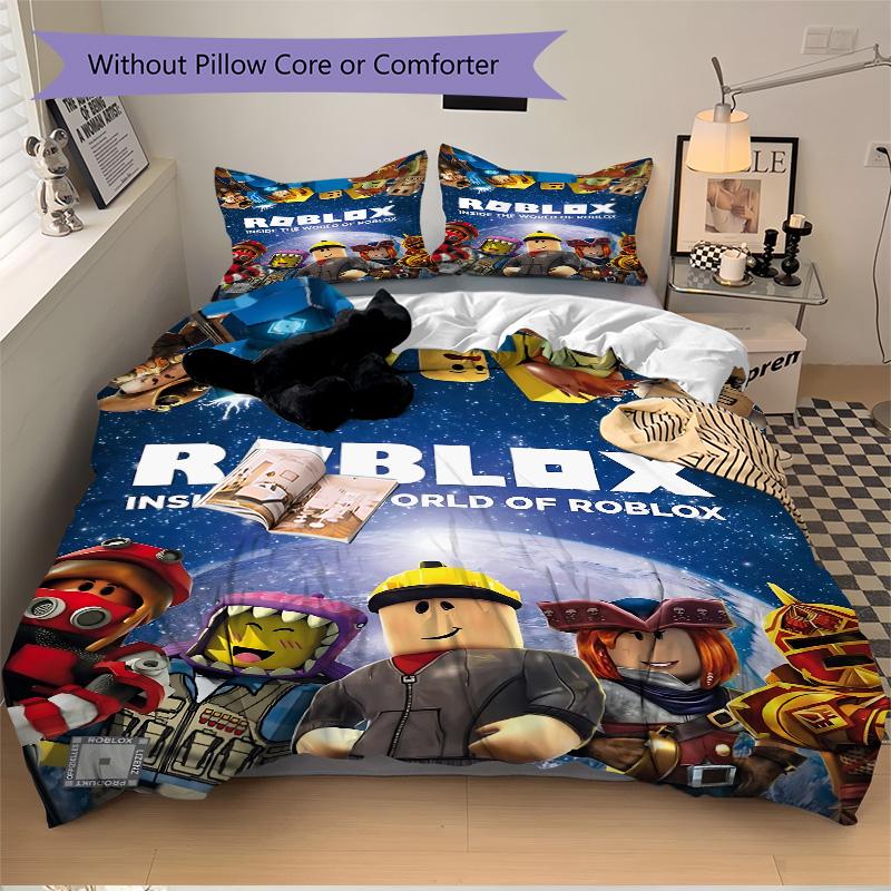 Inside Roblox Universe Print 3Pcs Bedding Set,Duvet Cover with 2 Bedro,Pillowcase Home Birthday Gift