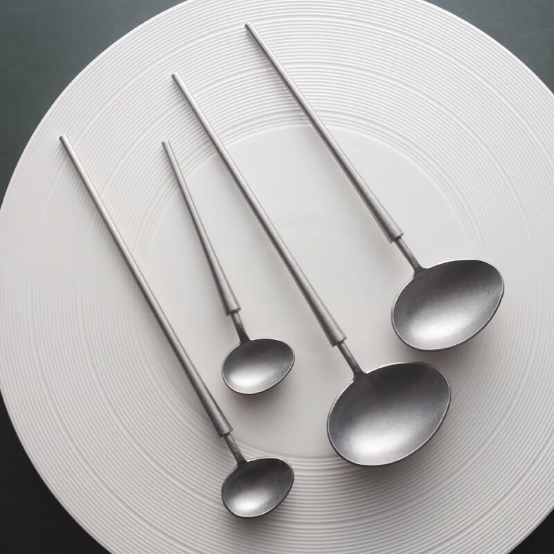 ZISIZ Retro Stainless Steel Dessert Spoon Set