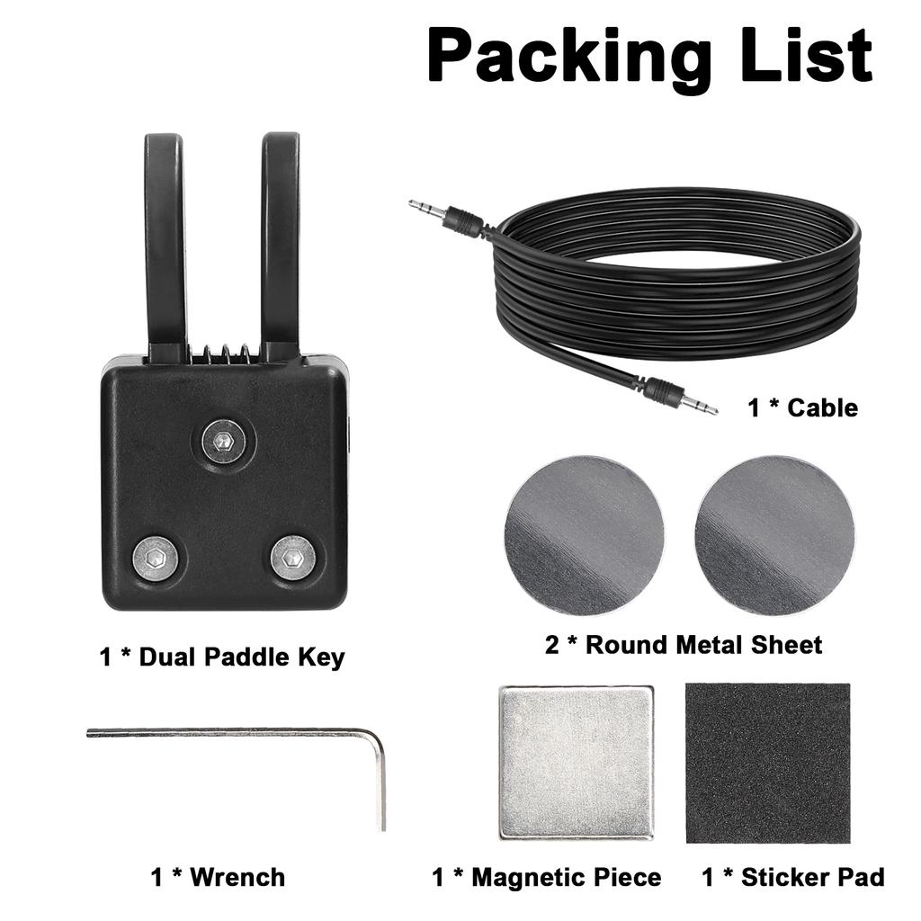 QU 2020A Dual Paddle Key Automatic Morse Magnetic Adsorption Base CW Morse Code Key DIY Keyer for Shortwave Radios