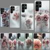 Pink Cat Hand Phone Case For Samsung Galaxy S24 S23 S21 S20 FE S22 S26 Ultra S25 Edge S10 Plus Cover Clear TPU Capa Shell Coque
