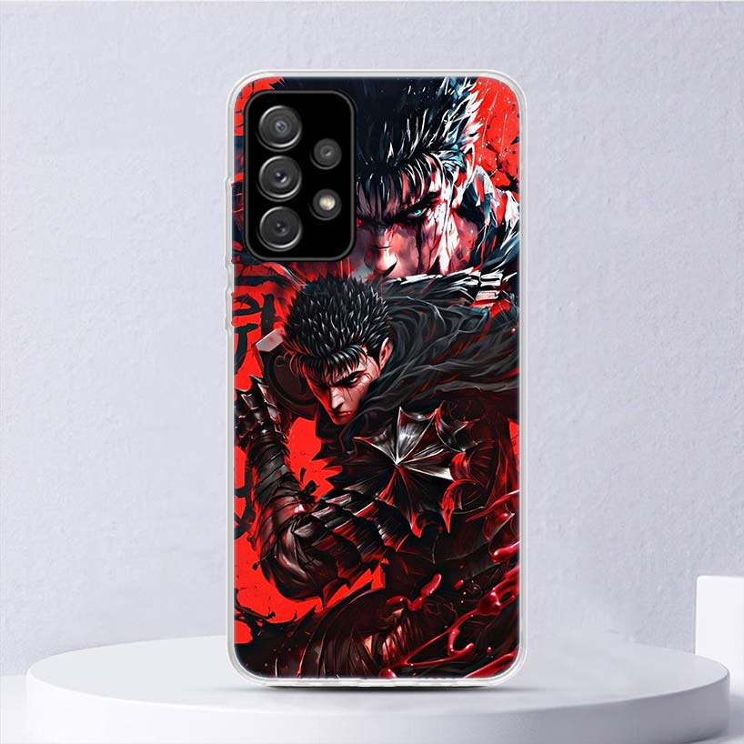 Black White G-Guts B-Berserks Soft Case For Samsung Galaxy A17 A16 A26 A36 A56 A15 A14 A13 A55 A54 A53 Phone Cover A25 A35 A24 A