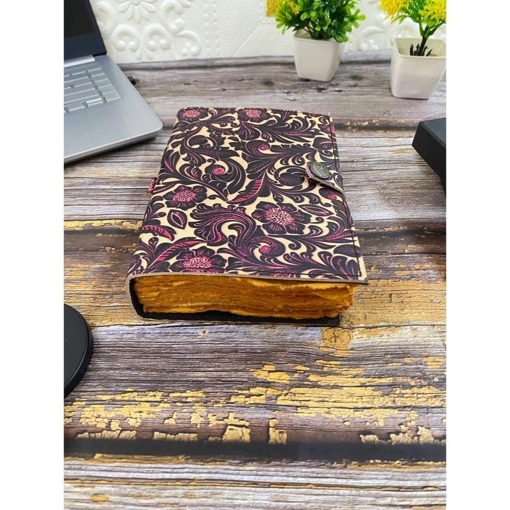 Leather Journal Notebook - Sketchbook Diary Book of Shadow Spell Book Handstitched Writing Journal with Colorful Paper Gift for Women
