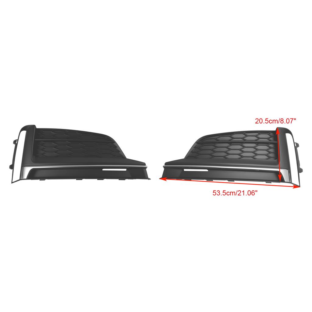 2PCS Front Bumper Fog Light Grille Cover Trim 8W6807682FRU6 8W6807681FRU6 Fit A5 S-Line S5 2018-2019