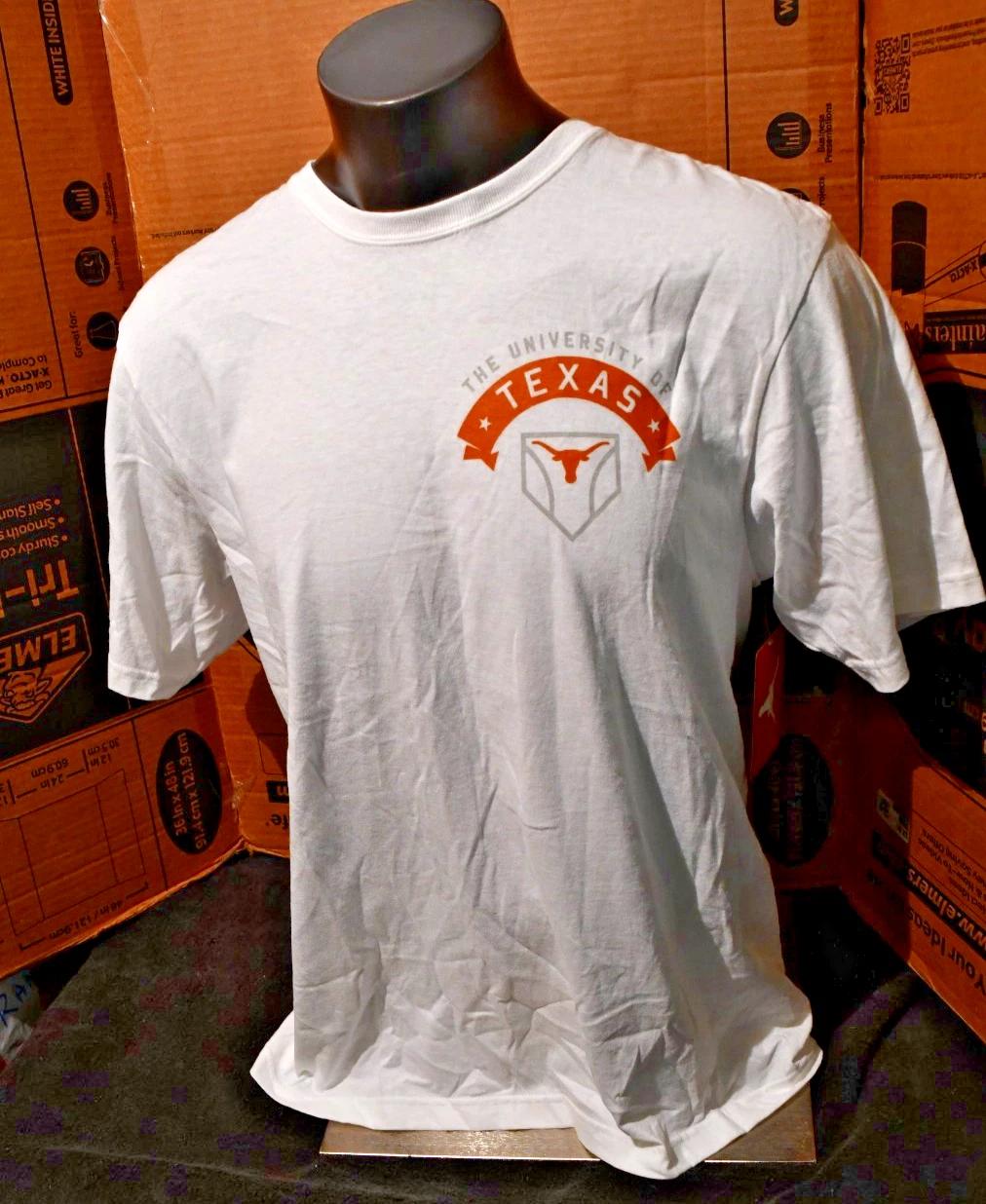 UT Austin TEXAS LONGHORNS Mens White Short Sleeve Large New Baseball T-Shirt NWT 4XL