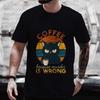 Men's Street Wear Cat Lover Funny Coffee Because Murder Print T-shirt Short Sleeve O-neck Streetwear Summer T Shirts Men
