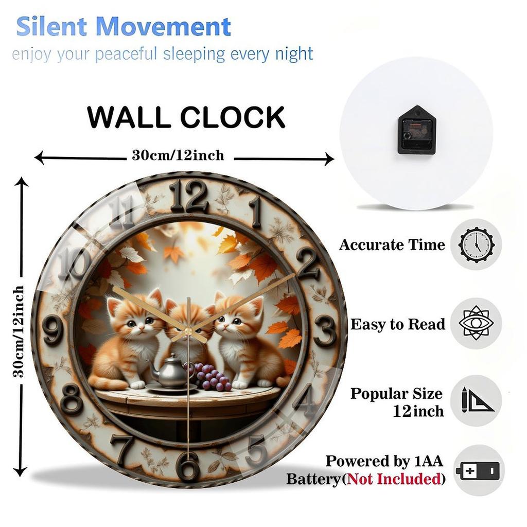 Hospitality Grade 30x30cm Glass Wall Clock for Hotel Rooms and Lobby Areas