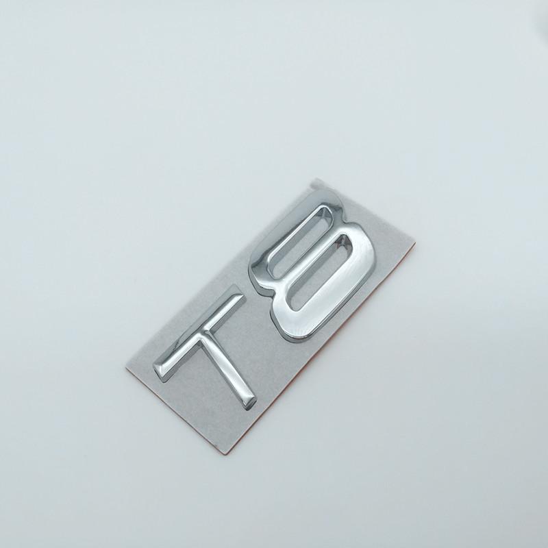1pcs 3D Metal T4 T5 T6 T8 AWD Car Letter Rear Tail Trunk Emblem Badge Sticker Decals Styling Auto Accessories