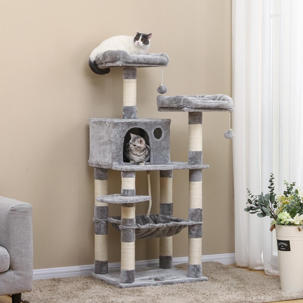 Light Gray Cat Tree 143 Cm