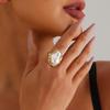 European & American Retro Faux Pearl Women's Irregular Open Ring - Unique Niche Design