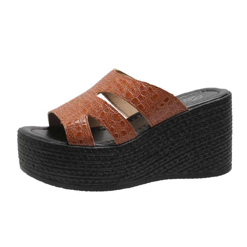 Women Platform Slippers Plus Size High Heels Slippers Women Summer Fashion Wedges Sandals beach Slides Women Zapatos De Mujer