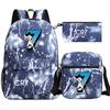 Football Star Cr7 3Pcs Boy Girl Back To School Book Bags, Student Shoulder Bag Pencil Case Backpack, Teenagers Mochila Men Women