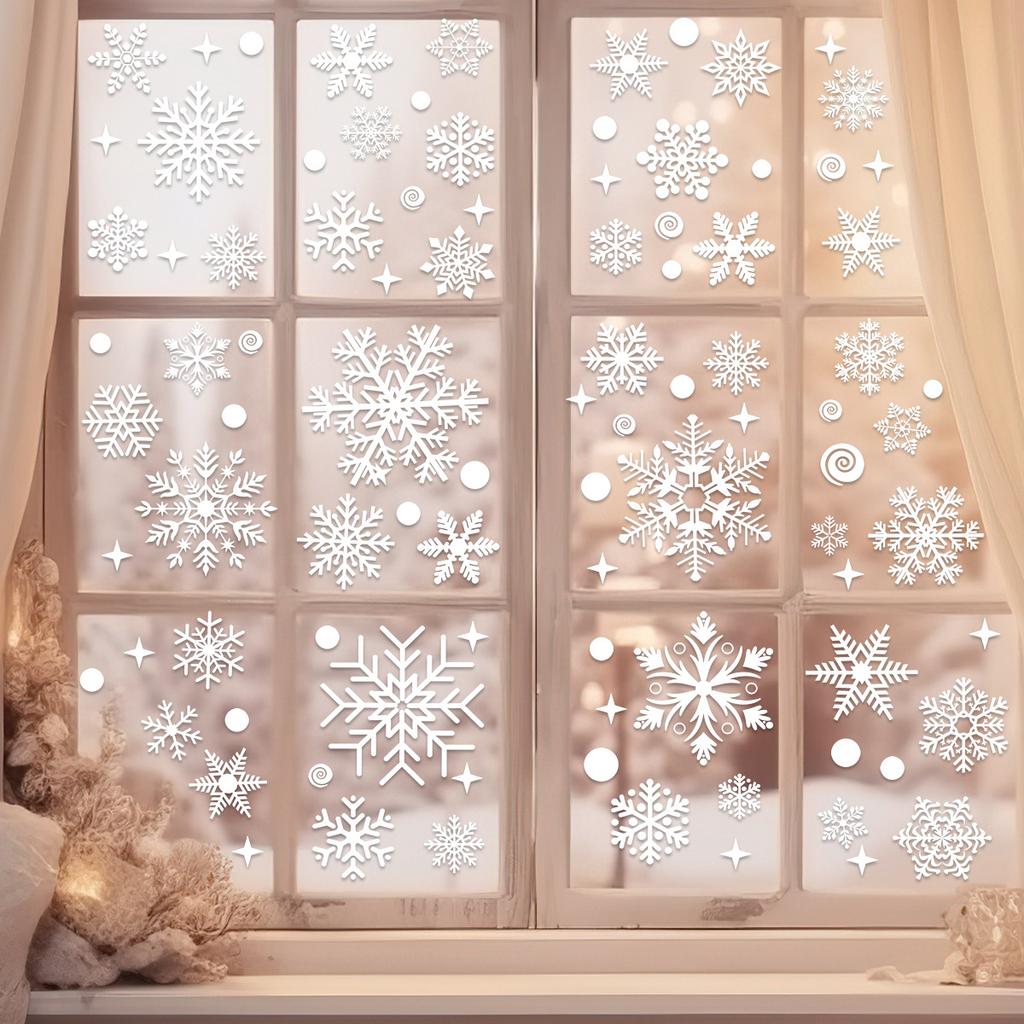 Christmas Snowman Snowflake Santa Claus Wall Sticker New Year Glass Window Decoration Mural Room Home Decor Electrostatic Decals