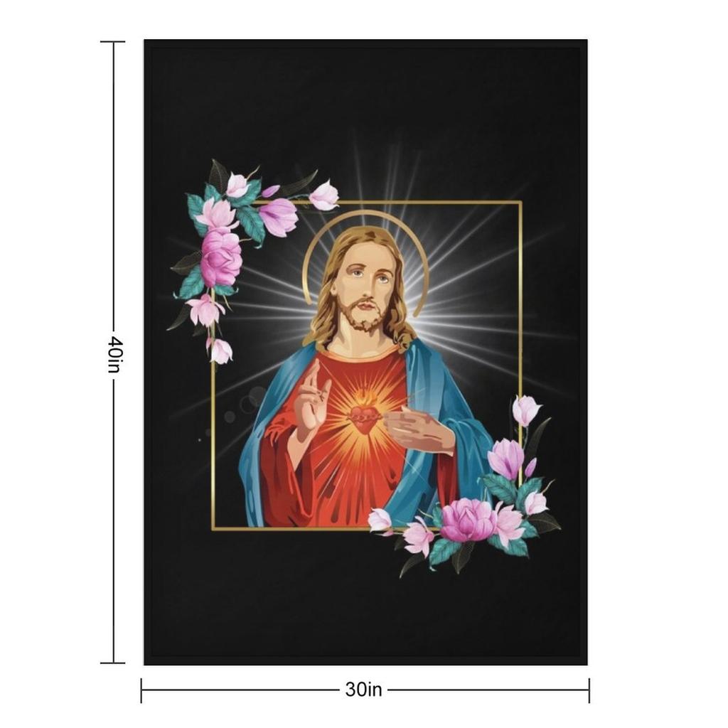 Immaculate Heart of Jesus Christ Sacred Heart Catholic Gift Throw Blanket Stuffeds Furrys Soft Plush Plaid Warm Blankets