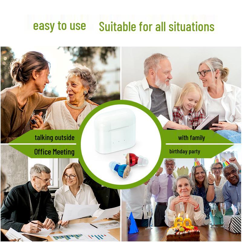 Rechargeable CIC Hearing Aids for Seniors with Accessories and Sound Amplifier