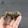 Antique Bronze Male Lion King Statue Small Ornaments Solid Copper Mountain Lions Miniature Figures Brass Sculpture Crafts Decor