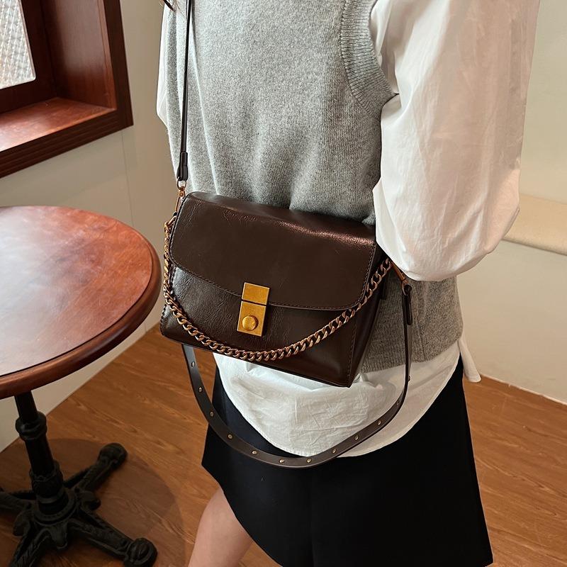 Premium Texture Small Bag Women's New Autumn and Winter Versatile Messenger Bag Retro Fashion Shoulder Small Square Bag