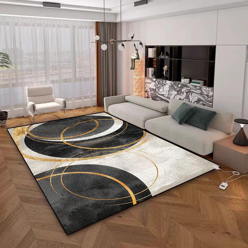 Modern Geometric Carpet for Living Room Large Area Decoration Home Rugs for Bedroom Soft Non-slip Golden Lounge Sofa Mat 200x300