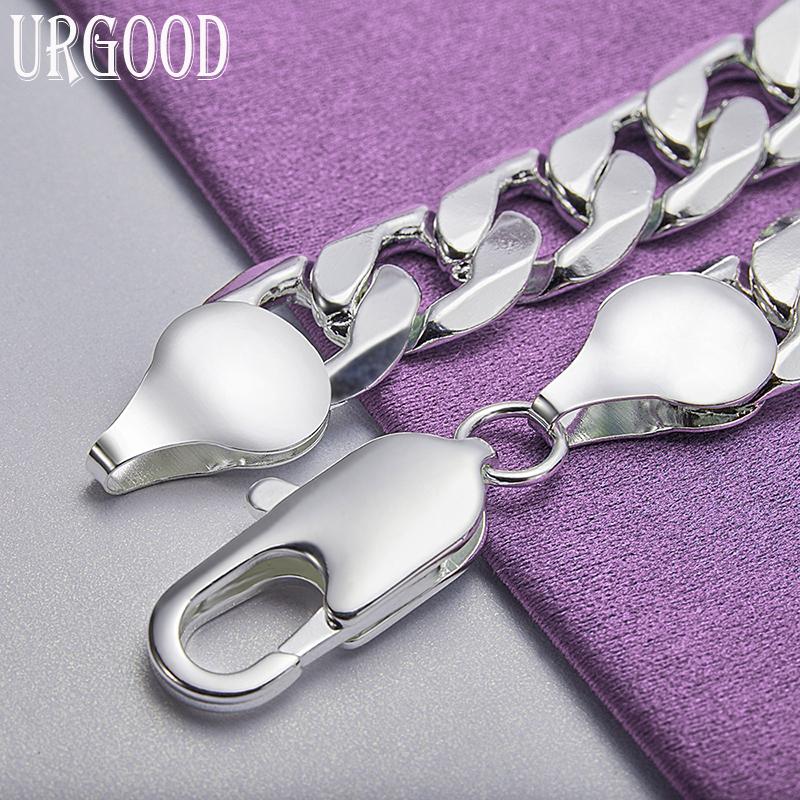 Modisches Armband aus 925er-Sterlingsilber mit 12 mm Seitenkette