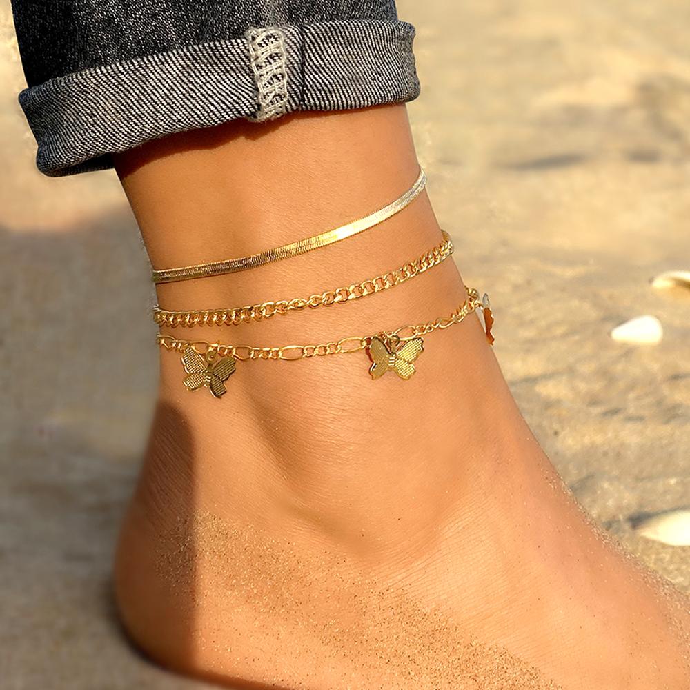 Bohemian Charm Anklet Set For Women Star Moon Ankle Bracelet On Leg Foot Chain Female Beach Jewelry