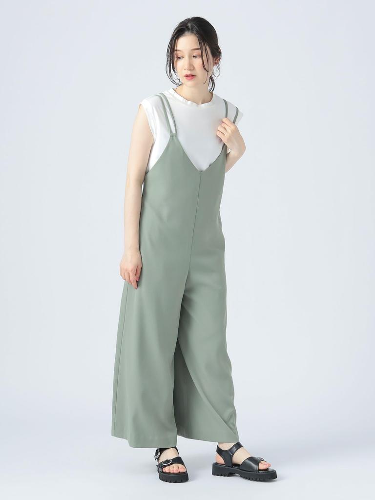 Beams Heart All-in-One/Overalls French Pullover X Overalls (Set Item) Women's OLIVE ONE SIZE