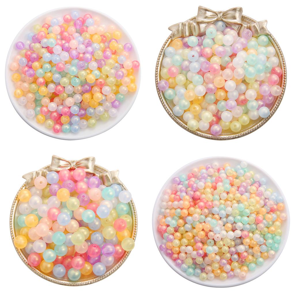 Handmade Beads Acrylic Jelly Illusion Candy Beads Handmade Diy Beads Straight Hole Transparent Loose Beads Bracelet Hair Ornaments Jewelry Accessories