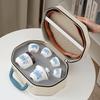 Chinese Suet Jade Cover Bowl Travel Tea Set Ceramic Dehua White Porcelain Retro Gift Box with Hand Gift Printing