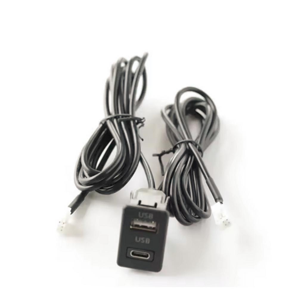 Car Navigation 4 Pin 6 Pin to USB+TYPE-C Port Panel For Aftermarket Head Unit