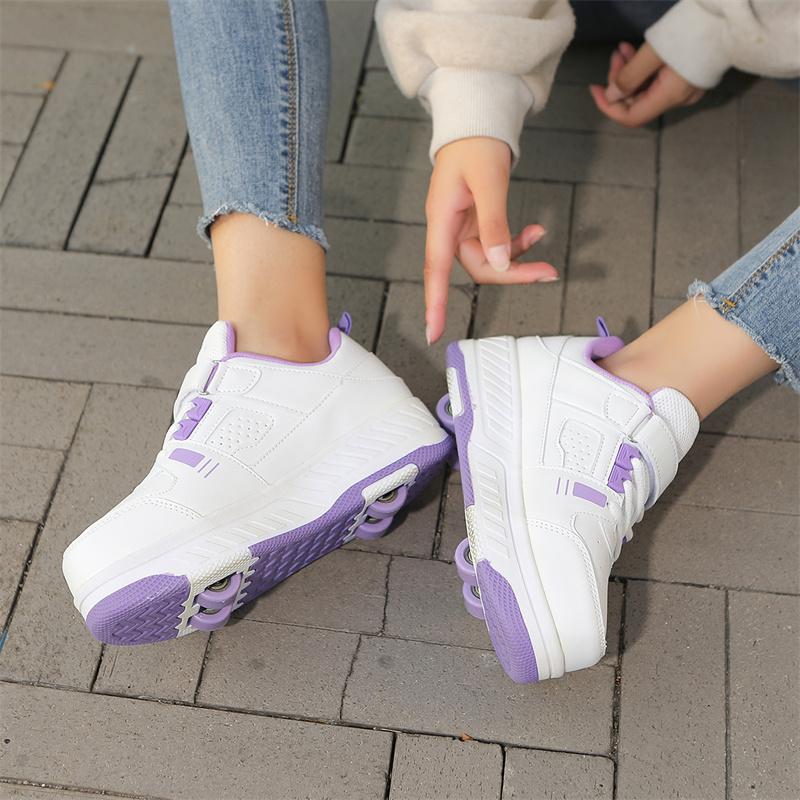 Dětské čtyřkolové sportovní boty, odnímatelné ploché boty, dětské bruslařské a kolečkové bruslení