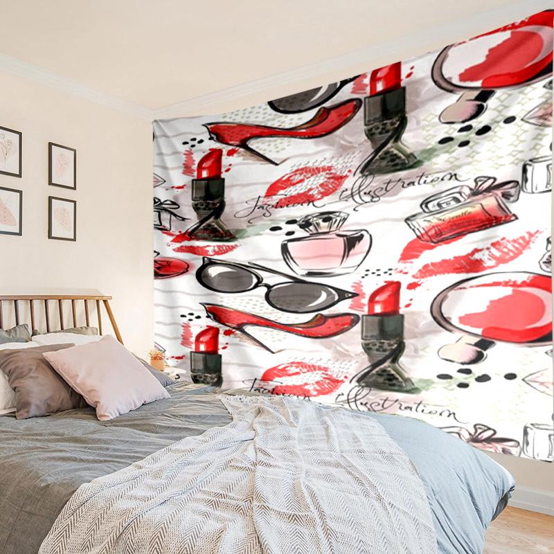 Colorful Lipstick Collection Tapestry, Unique Design Tapestry, Wall Decor for Bedroom,Livingroom, Playroom,Heartwarming Fan Holiday Gifts