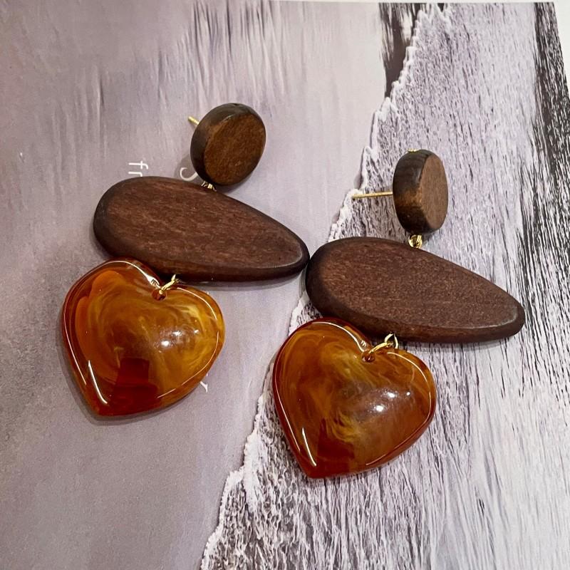 Natural tiger's eye stone series stud earrings for women Maillard exquisite retro earrings niche light luxury high-end temperament earrings