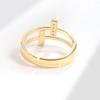 Luxury Double Layer Cross Open Ring For Women Minimalist Personalized Index Finger Zircon Stone Ring