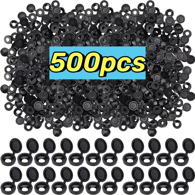 500pcs Hinged Plastic Screw Cap Cover Fold Snap Protective Cap Button Nuts Bolts Fixing Caps For Furniture Decorative Hardware