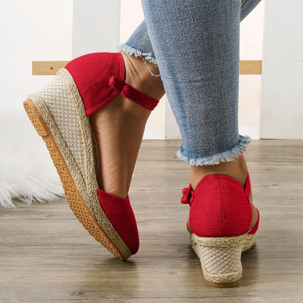 Fancy Sandals For Women Flat Women Platform Wedge Sandals Fashion Versatile Braided Buckle Sandals For Women Size 12 Tacones