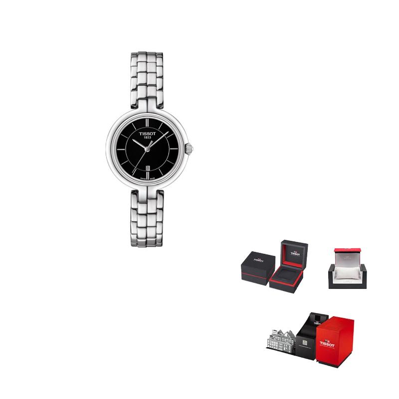 TISSOT Flamenco Collection Quartz Movement 50 meter Water Resistance Women s Watch 30mm Black Dial T094.210.11.051.00 Black Dial