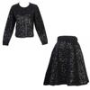 French S-Style Sequin Knit Cardigan & Midi Skirt Set – Autumn/Winter Collection