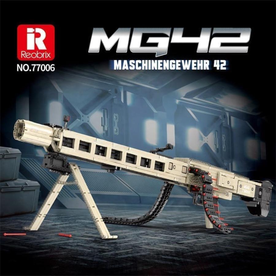 Gun Building Block 1886+ Pcs Manually Loaded Shooting Blaster Model Kit with Motors Motorized Military MG42 Maschinengewehr Wea