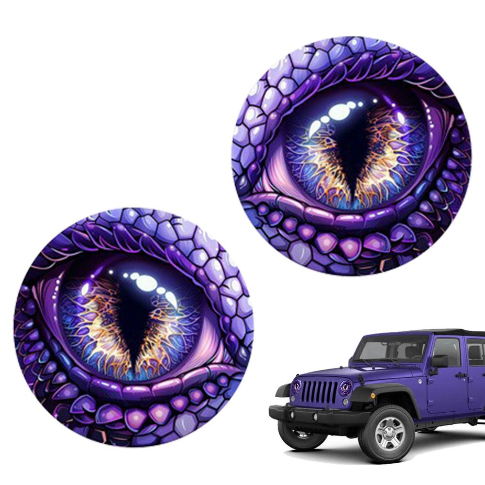 Headlight Decal 3D Stereo Beast Eyes Stickers Weather Resistant Reflective Car Window Bumper Decoration Stickers For Truck