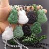 Classic Natural Chinese Buddha Pendant Jade Necklace Fashion Charm Jewelry Carved Blessing Lucky Amulet Gifts For Women Men