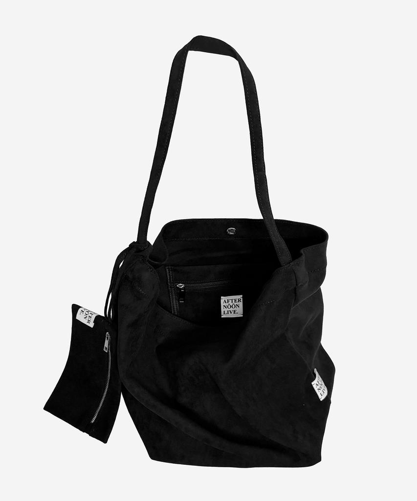 Afternoonlive Suede Shoulder Bag With Pouch (Black)