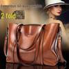 2025 Trendy Women's Genuine Leather Shoulder Tote - Soft, Versatile, Large Capacity Handbag with Crossbody Option